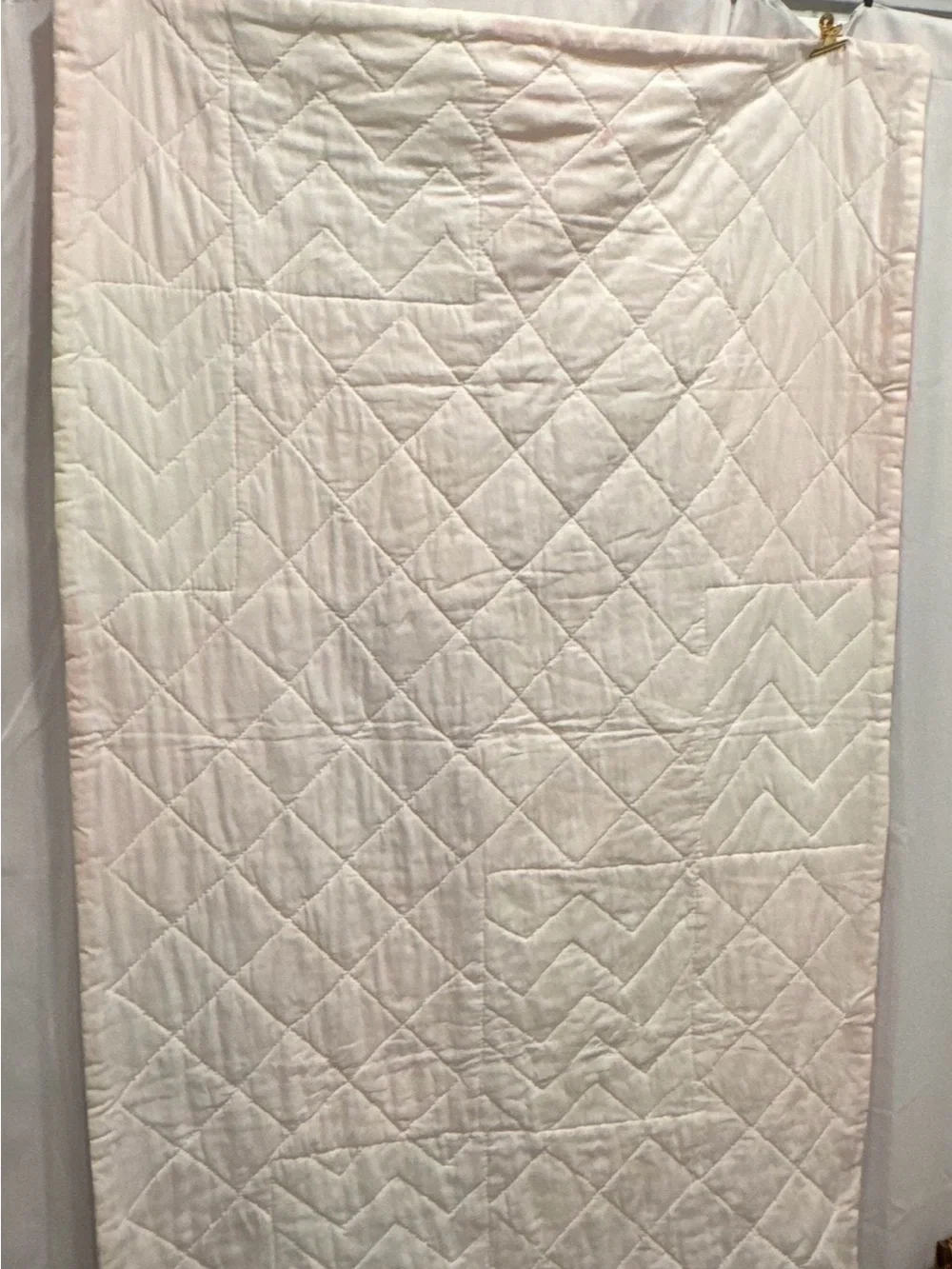 Handmade Pink Patchwork Quilt for your babies crib or toddler bed.